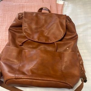 Faux leather backpack